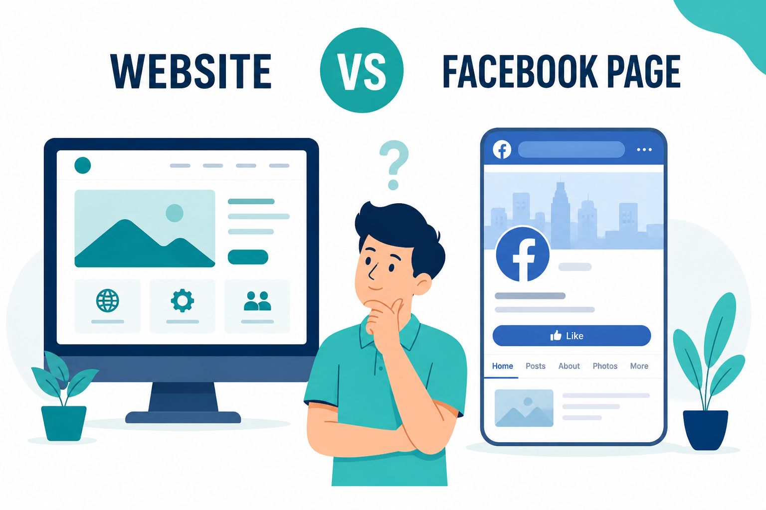 Comparison between a website and Facebook Page for small businesses