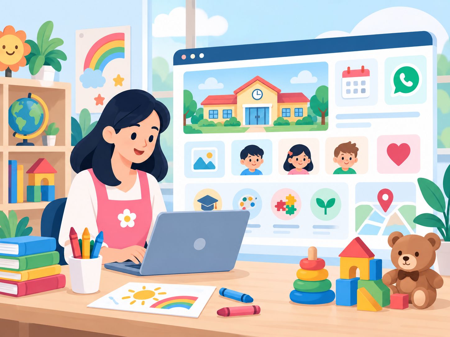 Website tadika preschool Malaysia dengan program guru fasiliti pendaftaran dan WhatsApp enquiry