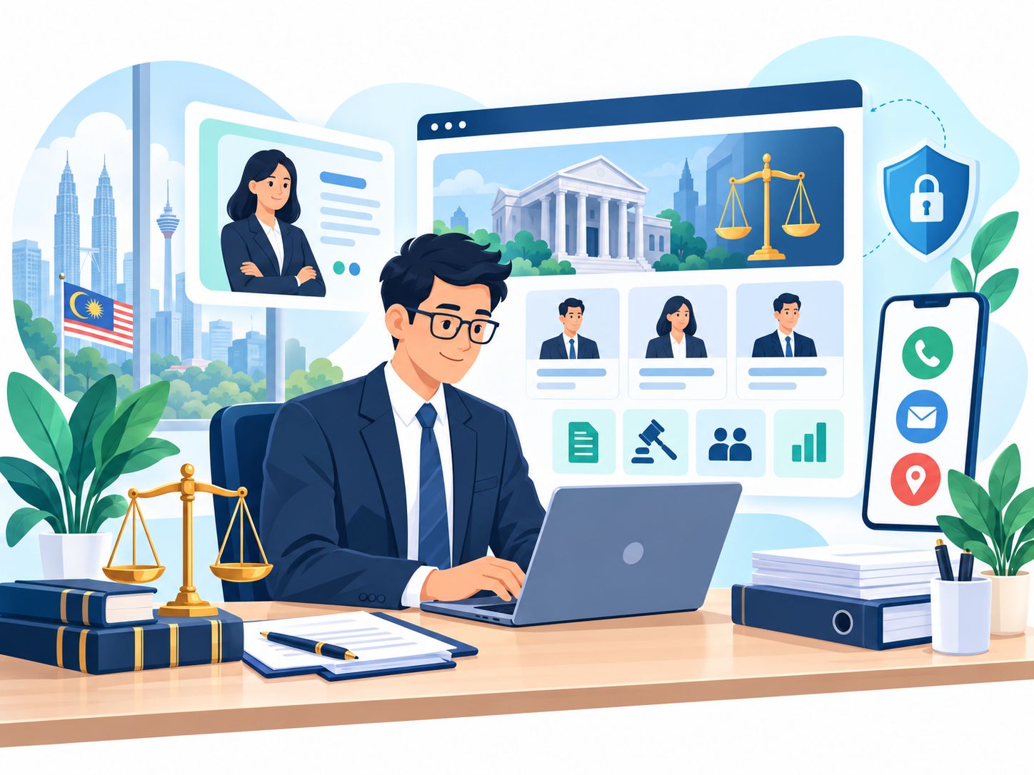 Law firm website Malaysia with practice areas lawyer profiles professional information and enquiry