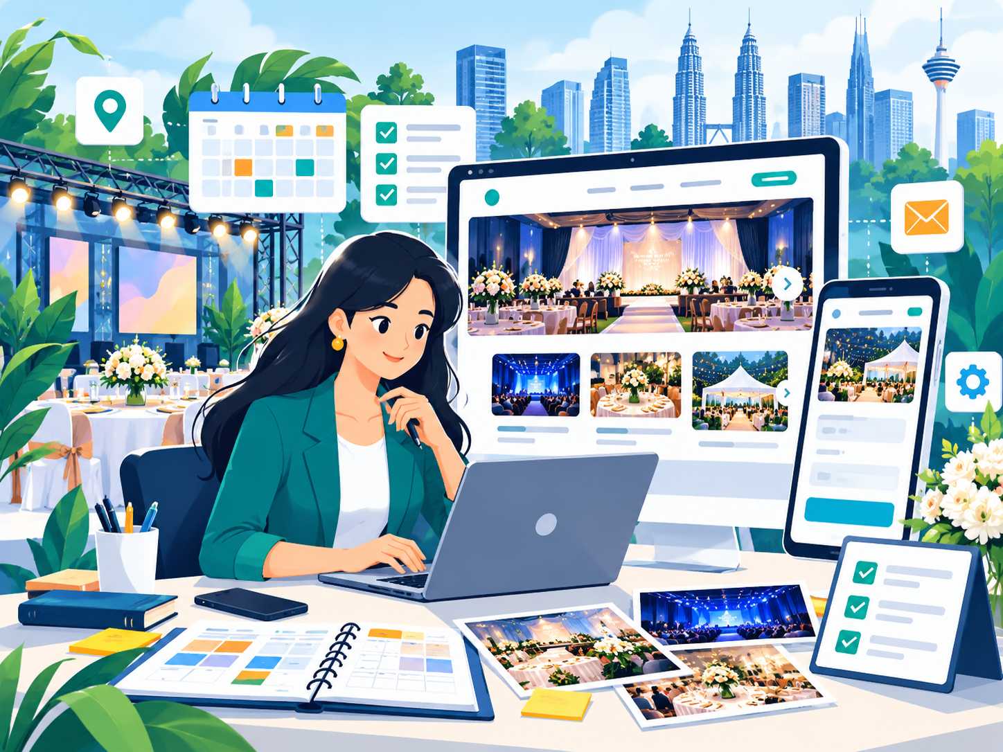 Event management company website in Malaysia featuring event portfolio, service pages and enquiry system
