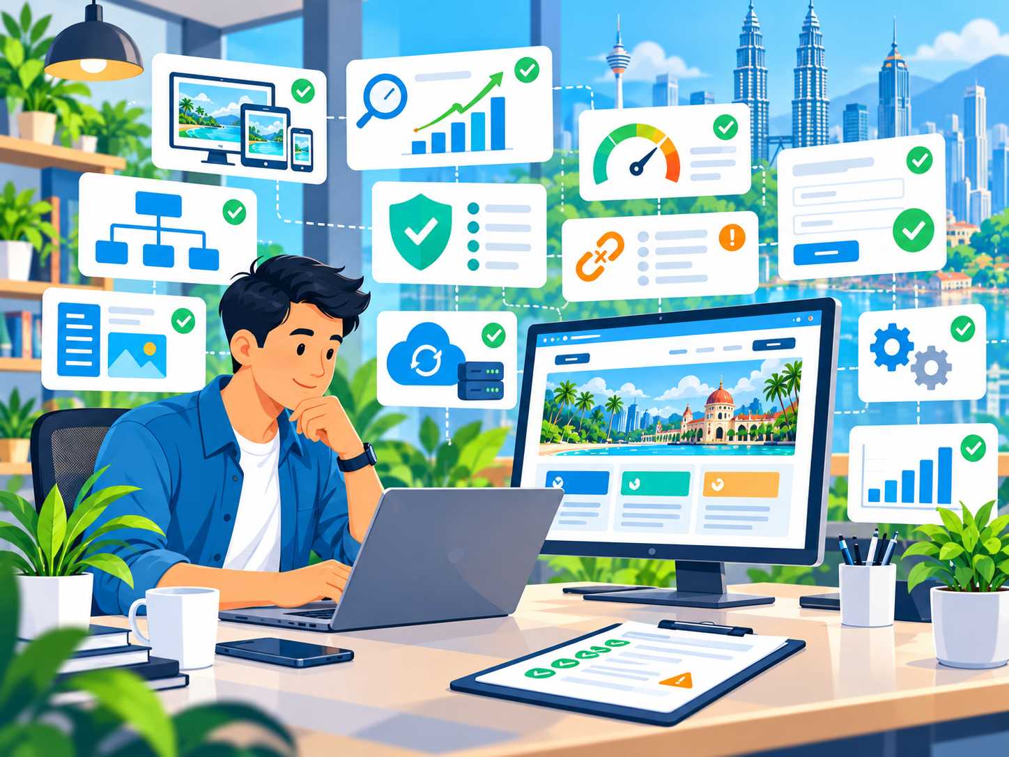 Website audit for a Malaysian business reviewing SEO, mobile usability, website speed, content, security, forms and analytics