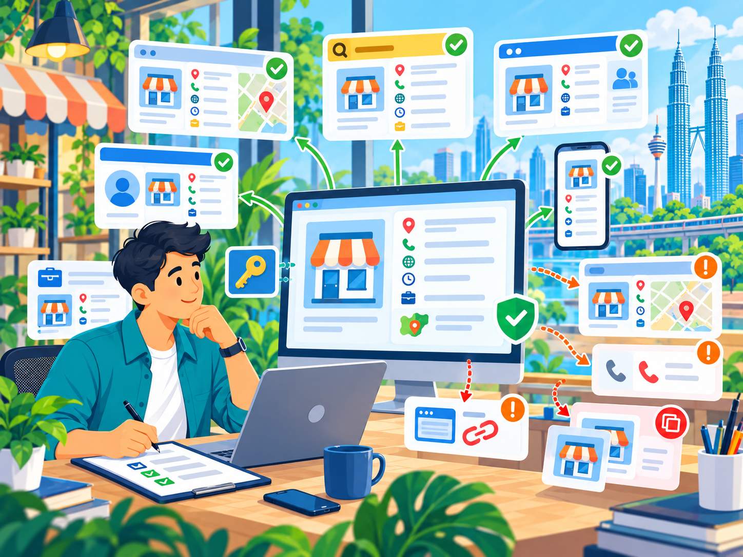 Local citations Malaysia showing consistent business name, address and phone details across Google Business Profile, directories and local listings