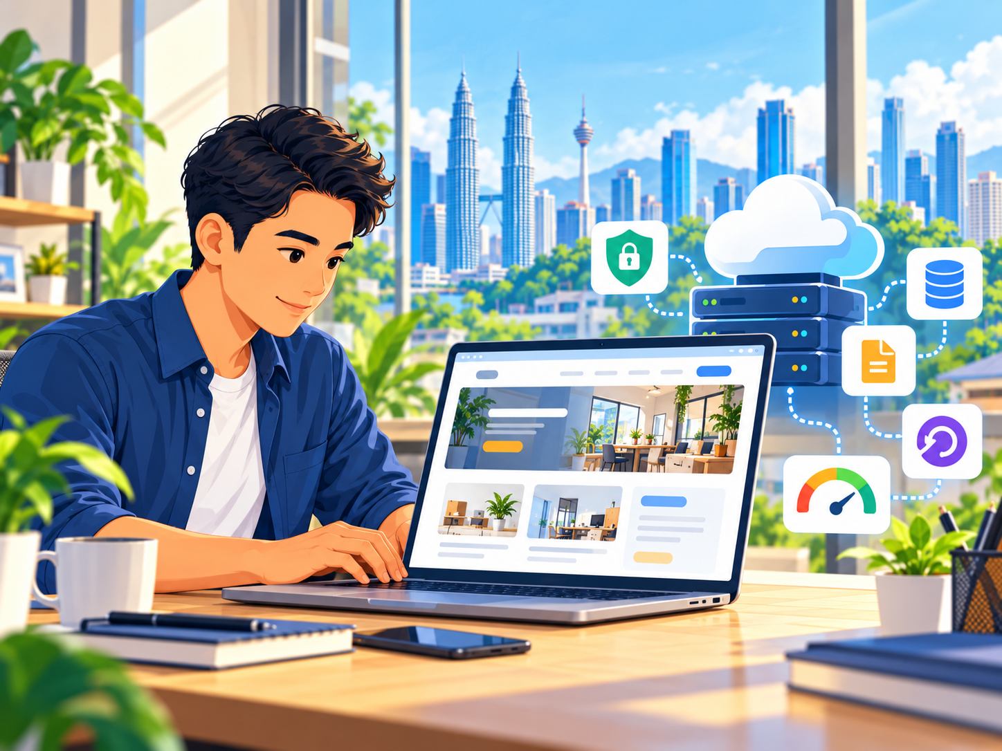 Web hosting for small businesses in Malaysia with cloud servers, backups, database and website security