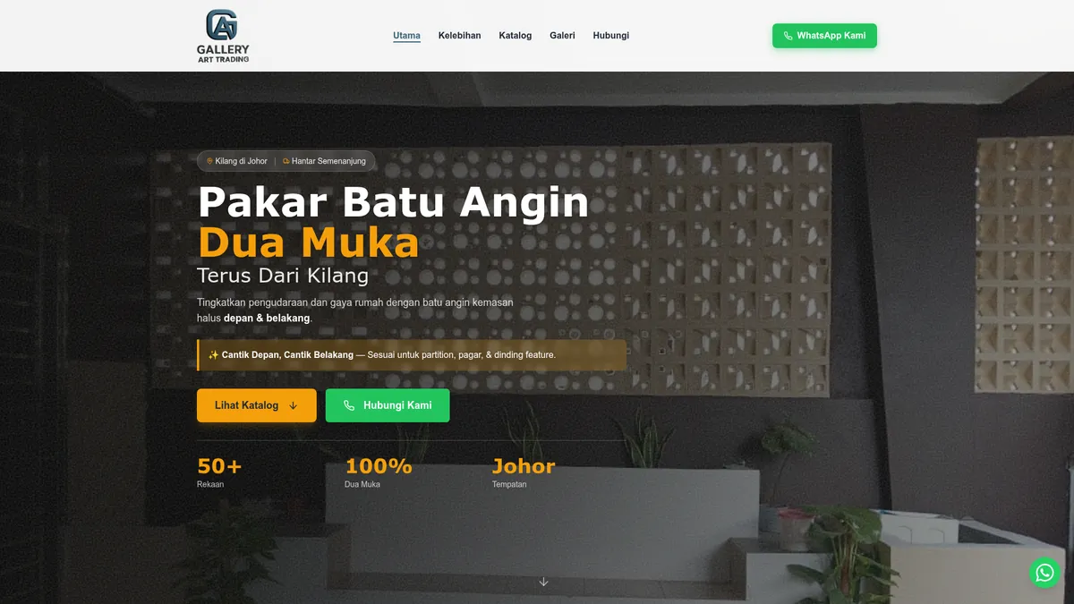 Laman web Gallery Art Trading dibina oleh Nibong Web Studio