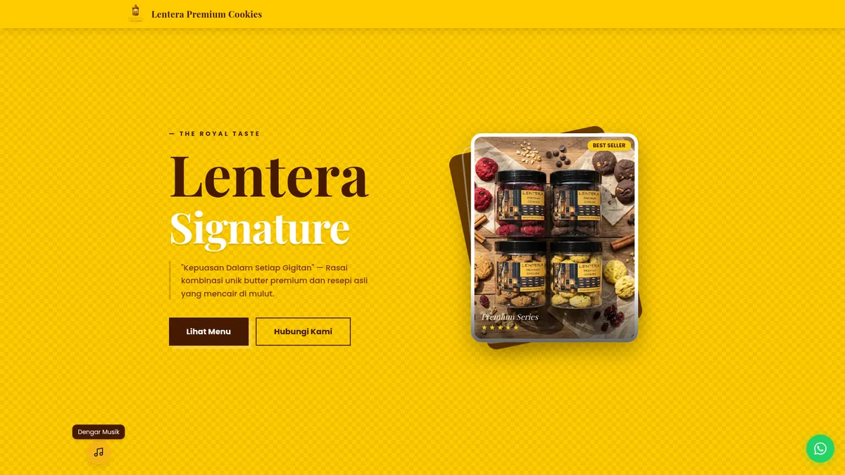 Laman web Lentera Premium Cookies dibina oleh Nibong Web Studio