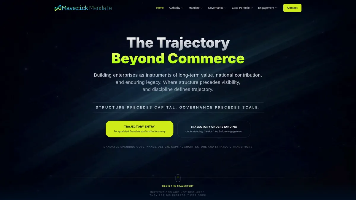 Laman web Maverick Mandate dibina oleh Nibong Web Studio