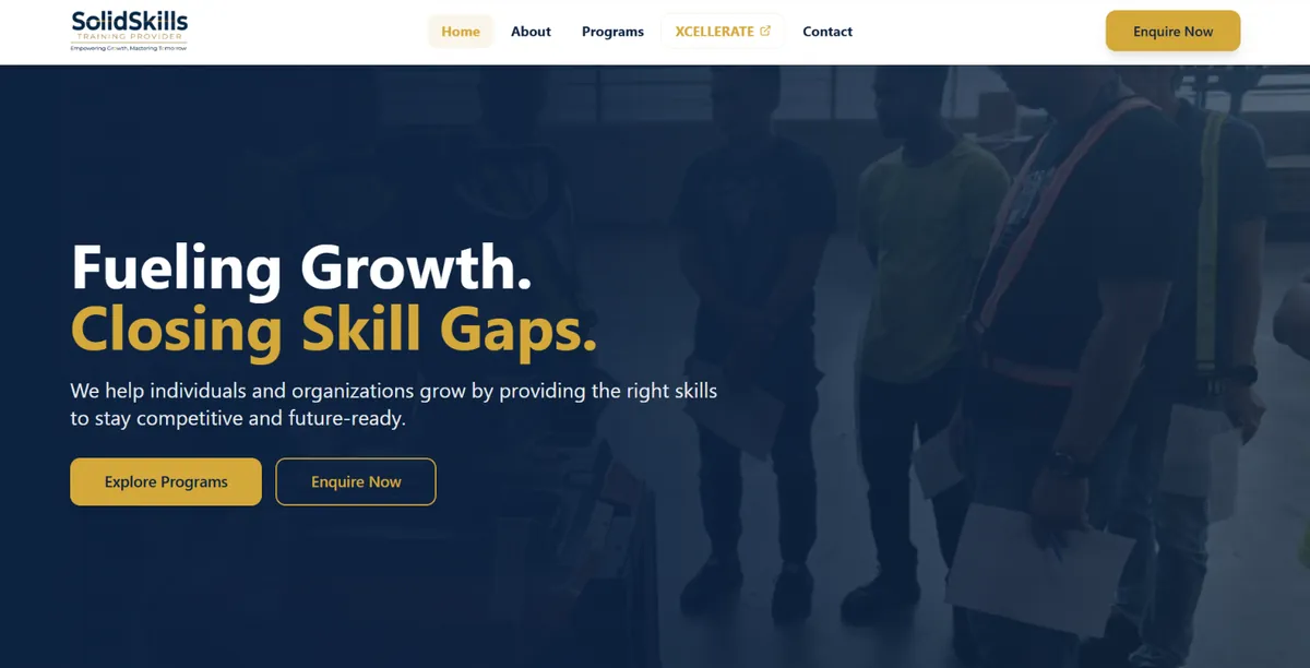 Laman web Solid Skills TP dibina oleh Nibong Web Studio